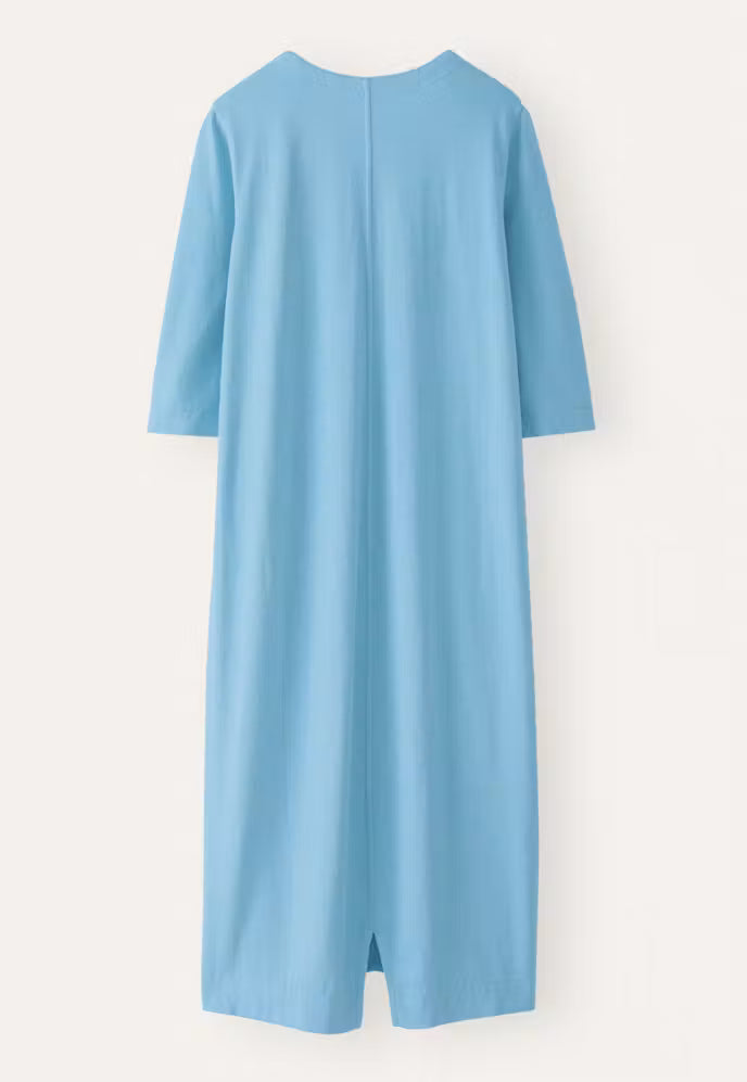 POETRY V-neck dress hemp & organic cotton in Bluebell