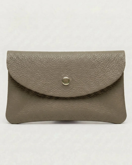 Leather Small Wallet in OLIVE