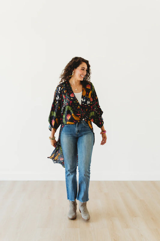 W&W Wild & Free Long Kimono, OS