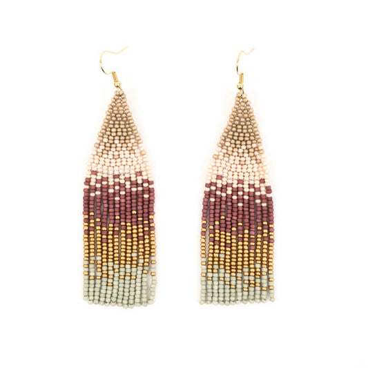 Ombre Fringe Earrings: Eucalyptus Bark