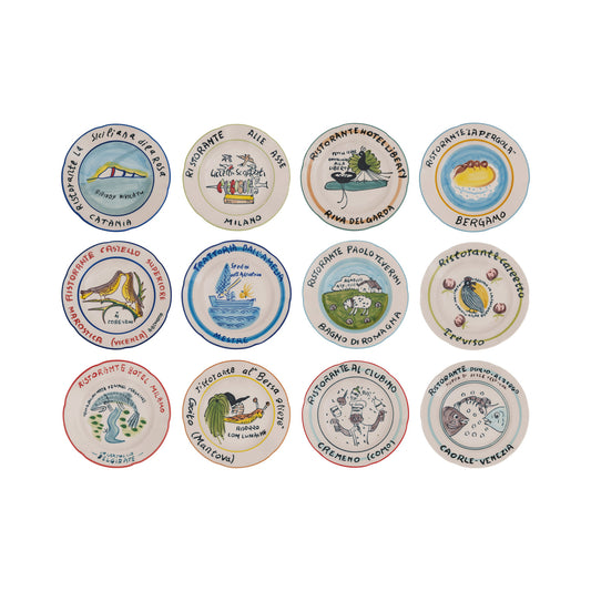 Vintage Reproduction Hand-Painted Hotel Restaurant Plate, 12 Styles