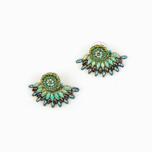 Duo Post Earrings: Jade