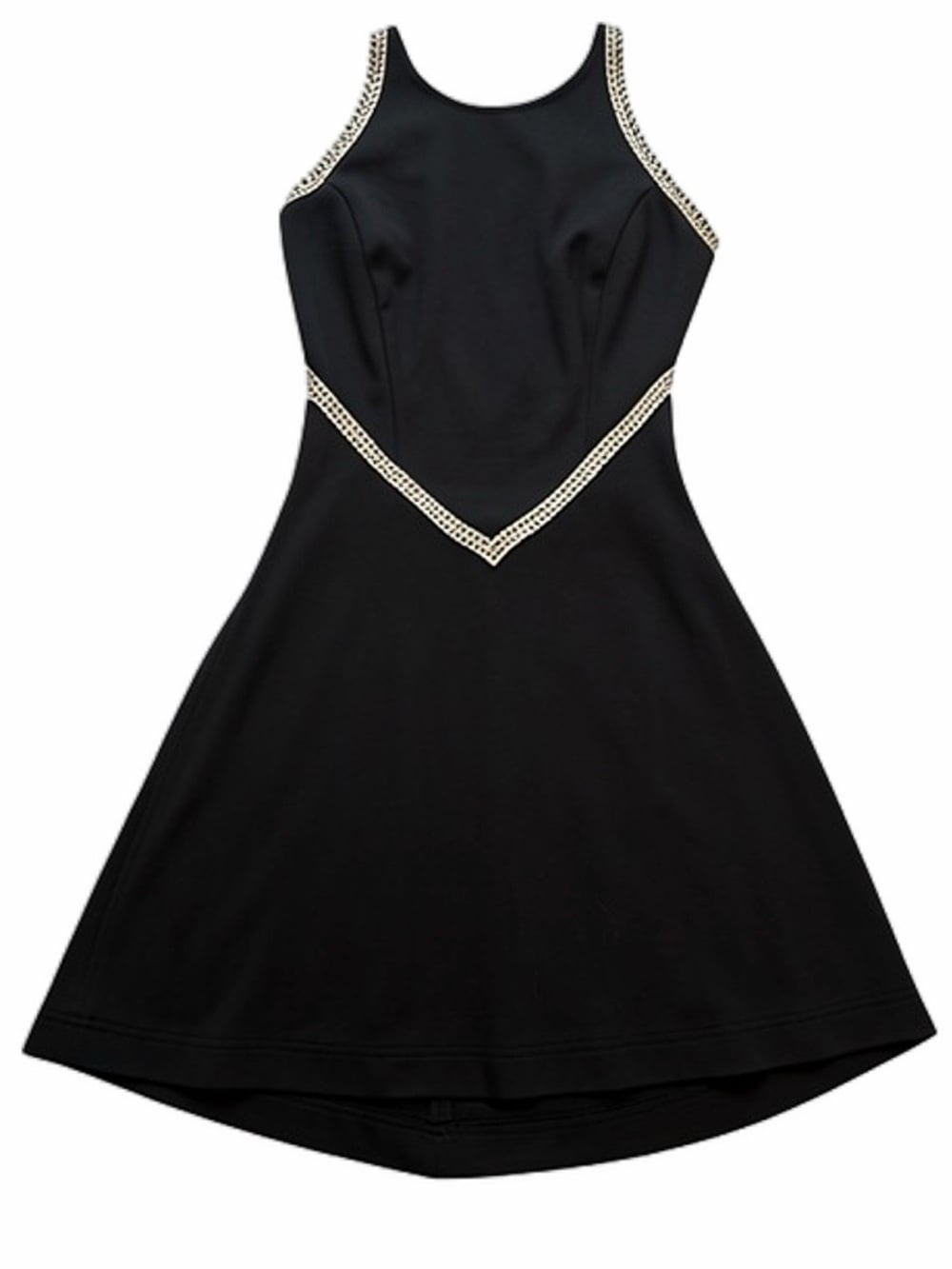 LILLIE RUBIN Black Halter Dress with Rhinestone Trim Size 4
