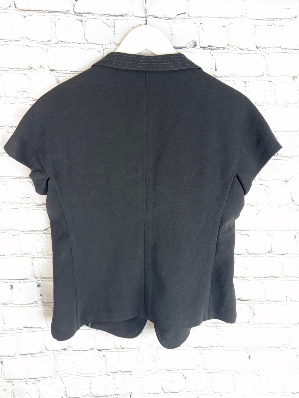 MAX MARA Black Short Sleeve Blazer Made in Italy Single Button