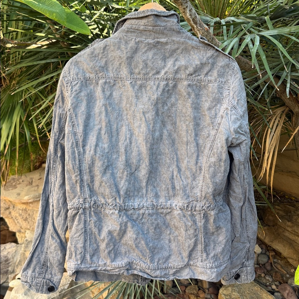 ALLSAINTS Spitalfields Utility Field Jacket Washed Green Gray Canvas M