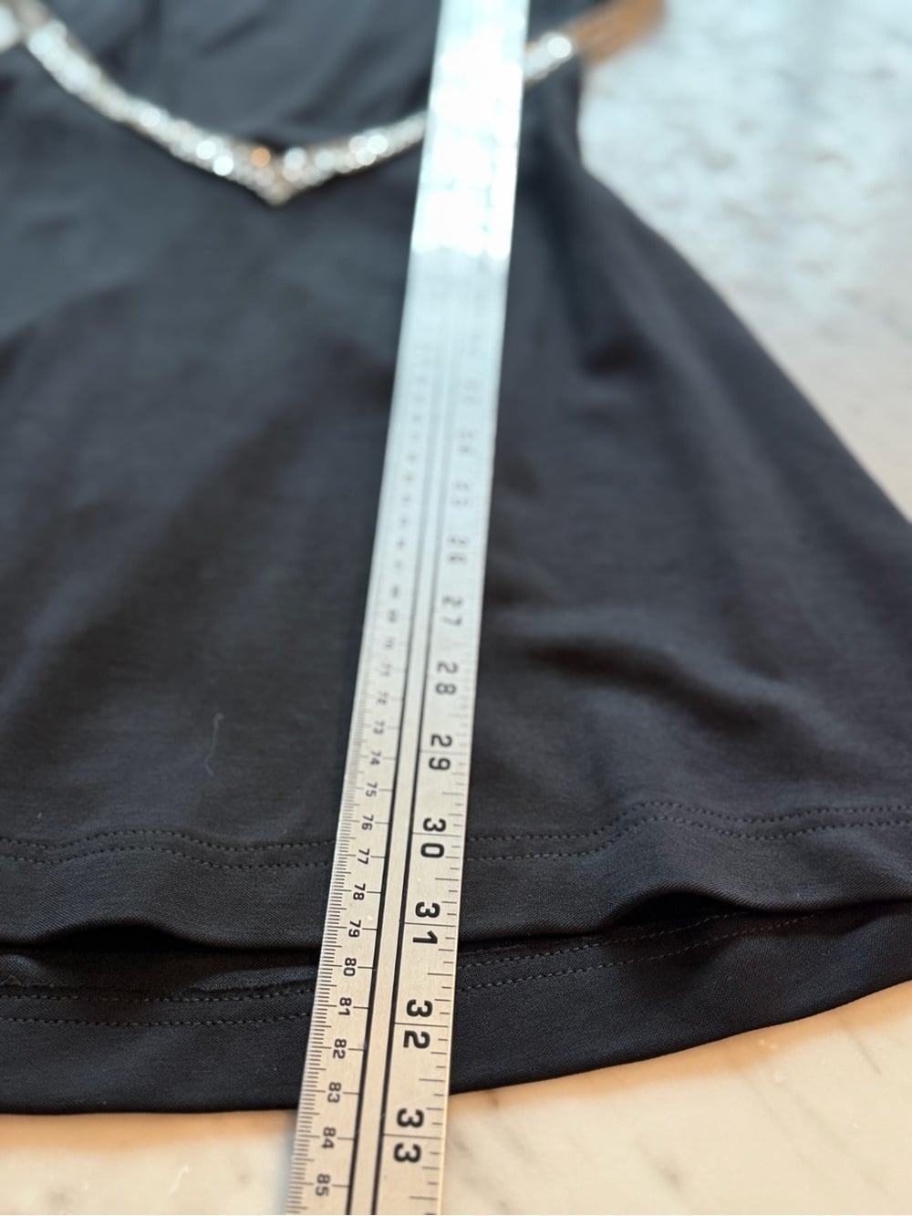 LILLIE RUBIN Black Halter Dress with Rhinestone Trim Size 4
