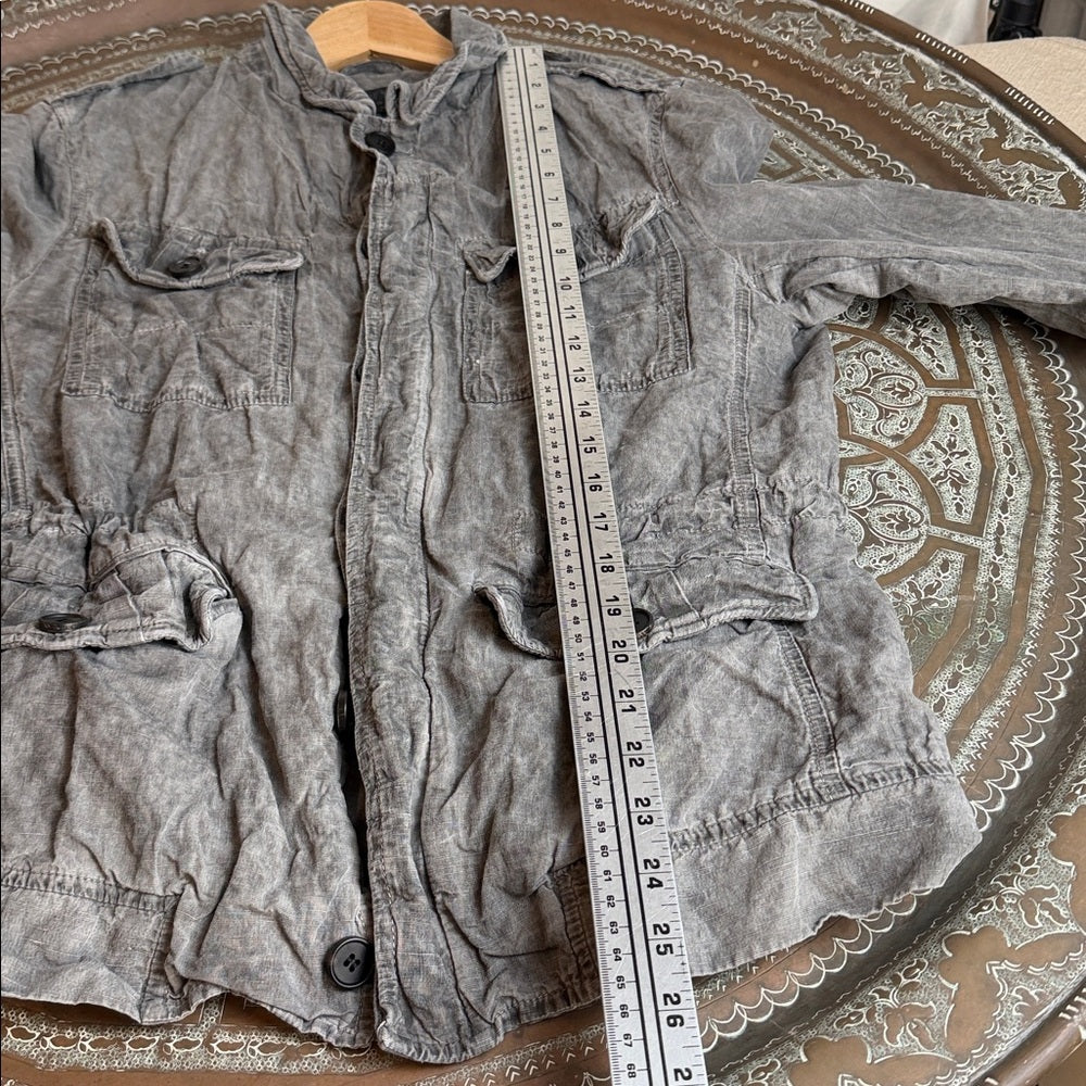 ALLSAINTS Spitalfields Utility Field Jacket Washed Green Gray Canvas M