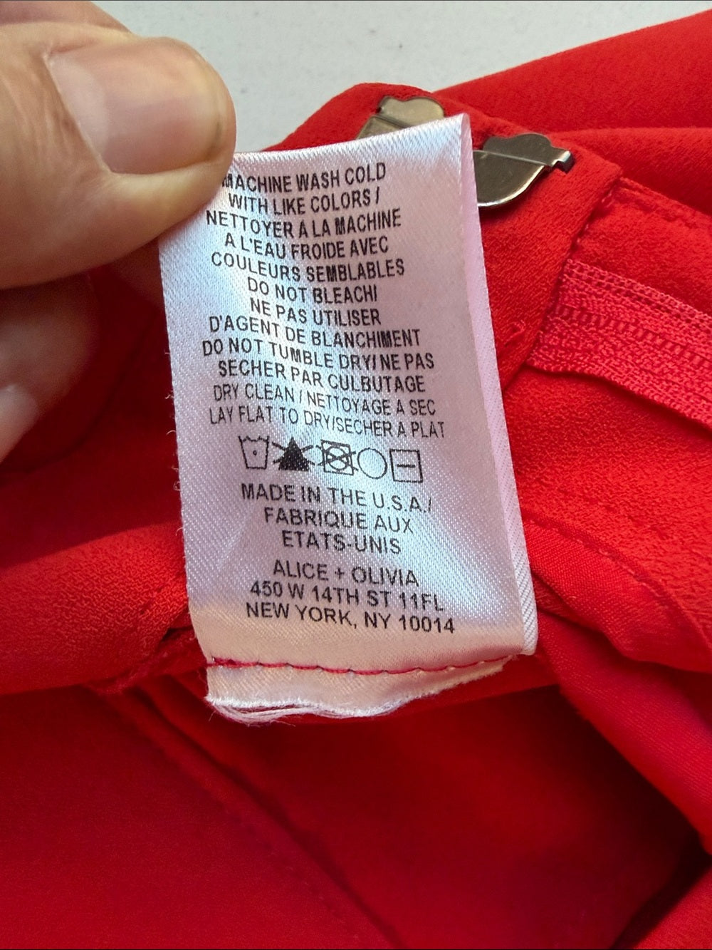 ALICE + OLIVIA Red High Waist Dress Pants Tailored Size 2
