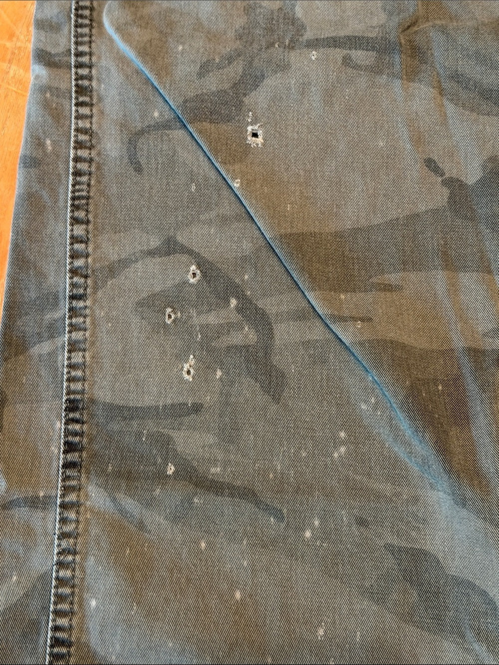WRANGLER Camo Cargo Pants 40x32 Distressed Faded Military Utility Workwear