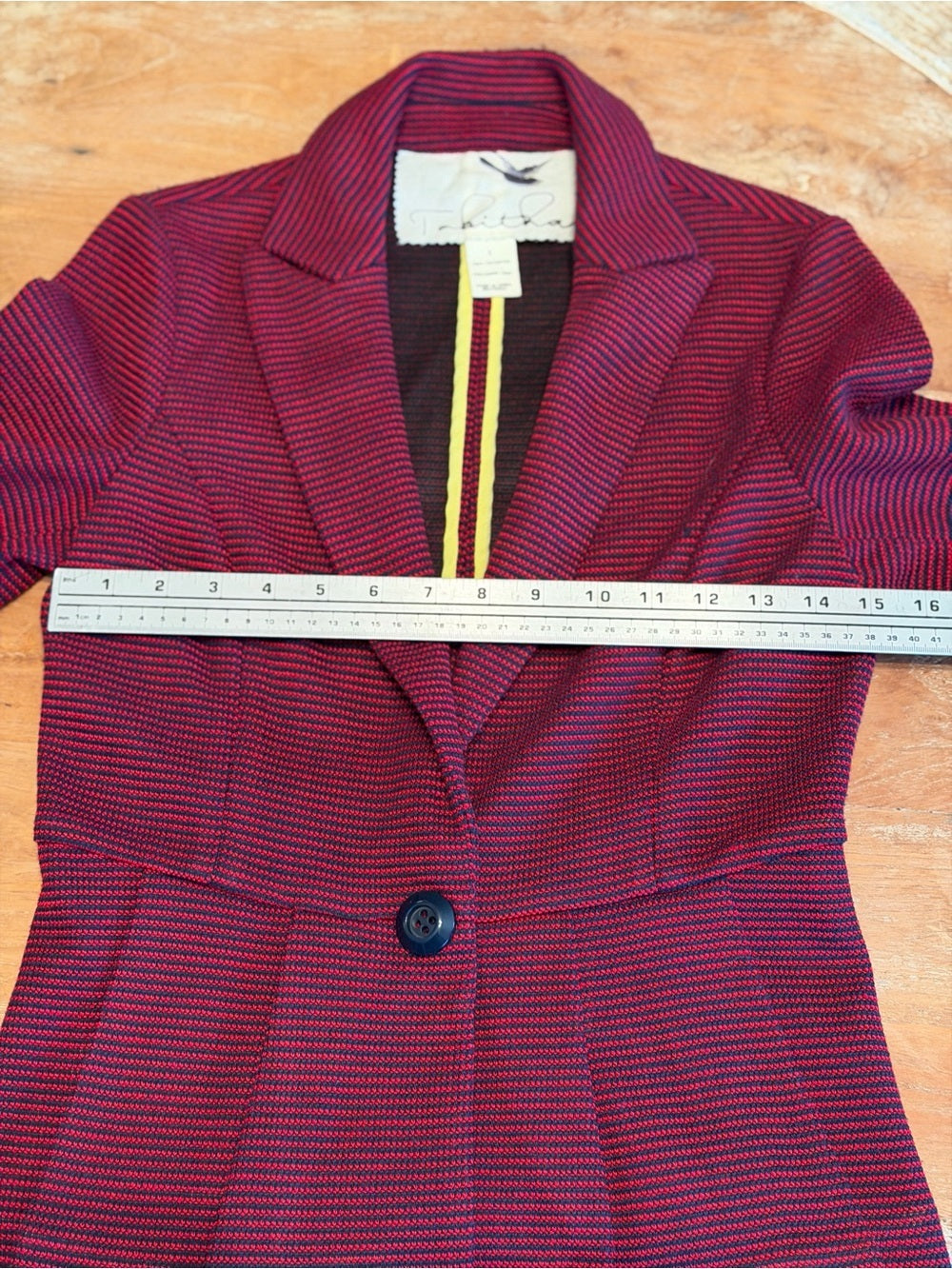 TABITHA Anthropologie Chandelier Peplum Striped Knit Blazer Jacket