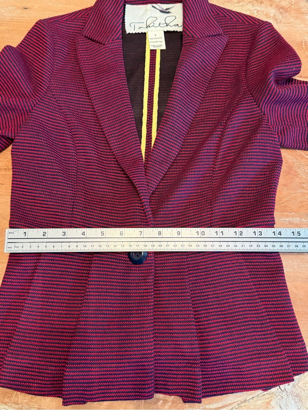 TABITHA Anthropologie Chandelier Peplum Striped Knit Blazer Jacket
