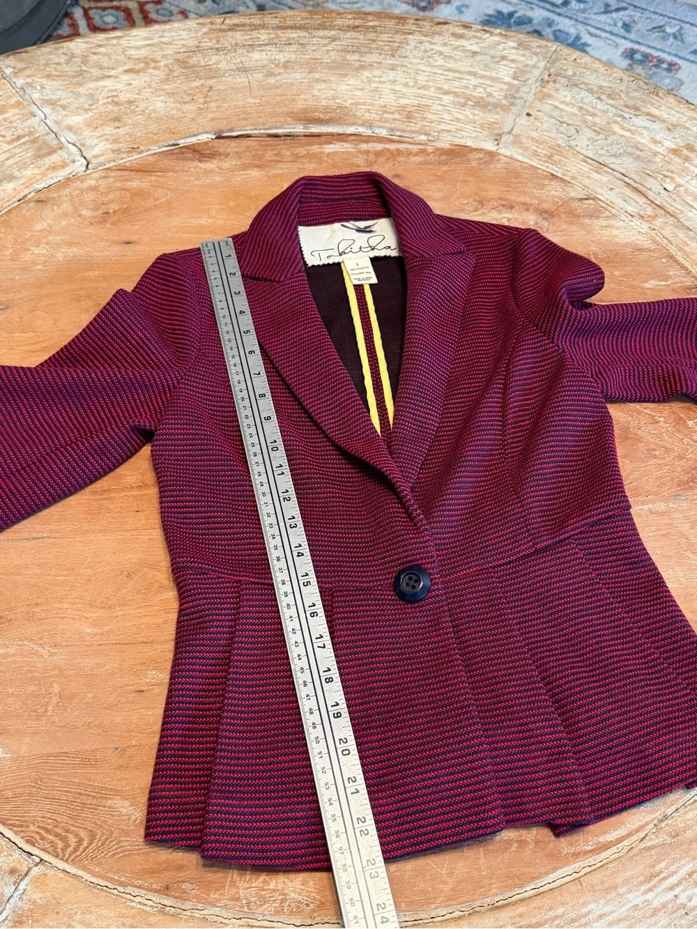 TABITHA Anthropologie Chandelier Peplum Striped Knit Blazer Jacket