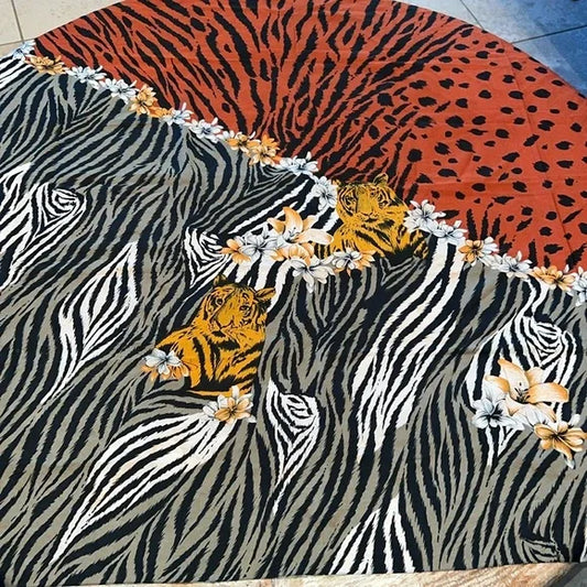 TIGERS & Tiger Lillies Made in Italy, BIG Scarf, Wrap, Paréo 42x62”