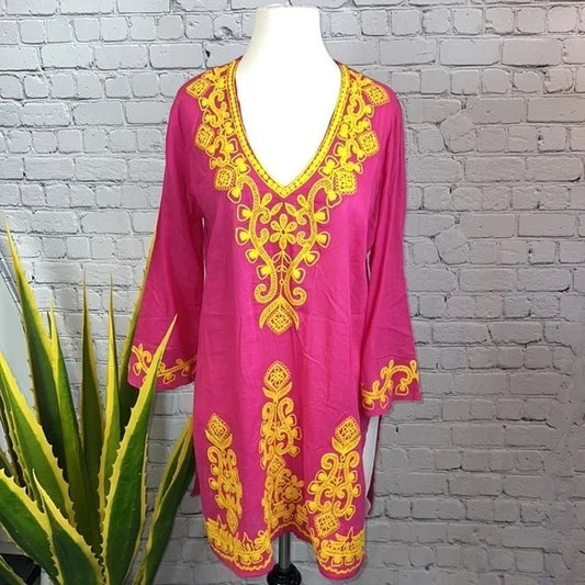 BARBARA GERWIT Fuschia & Marigold Tunic, Size S