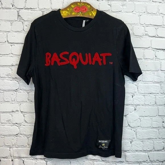 BASQUIAT Black Cotton Graphic Tee, Size S