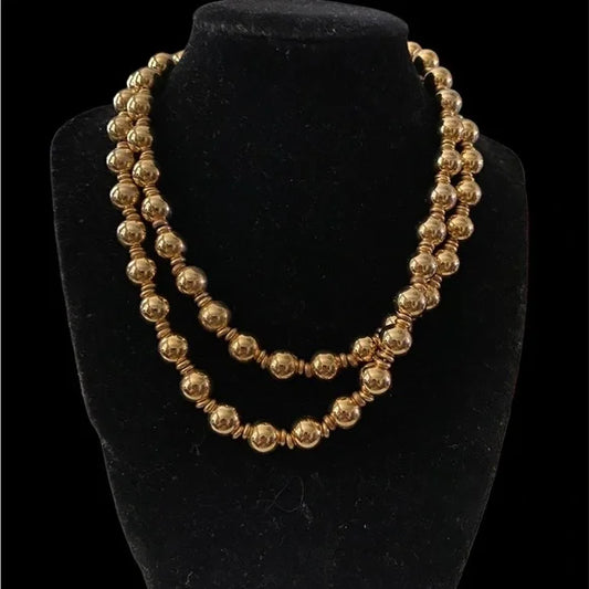 Anne Klein Beautiful Gold Tone Vintage Beaded Necklace