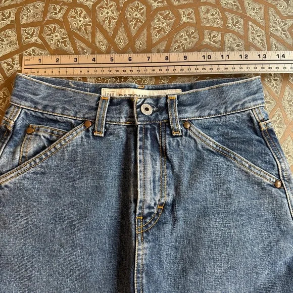 GAP Denim Maxi Skirt Patched Indigo Made in Italy Size 1