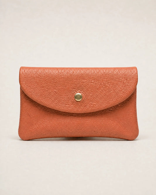 Leather CELL PHONE WALLET Papaya