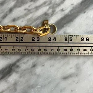 ANNE KLEIN Vintage Gold Tone Necklace, Signed, Lightweight, Toggle Closure