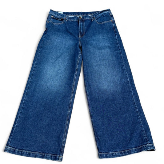 GAP Stride High Rise Wide Leg Jeans Dark Wash Denim 35x30