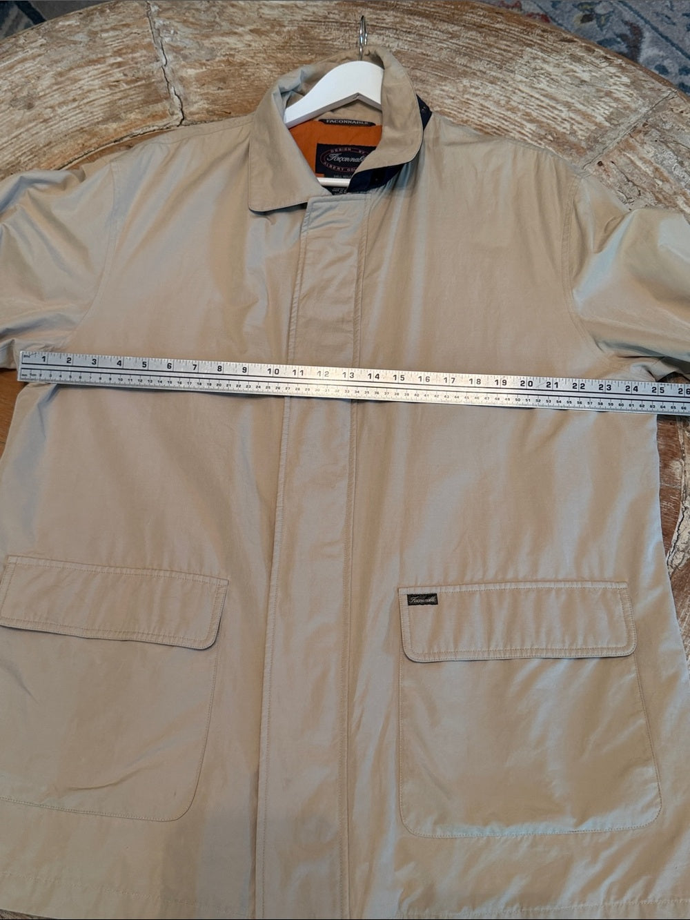 FAÇONNABLE Cream Khaki Jacket Trench French Classic Quiet Luxury