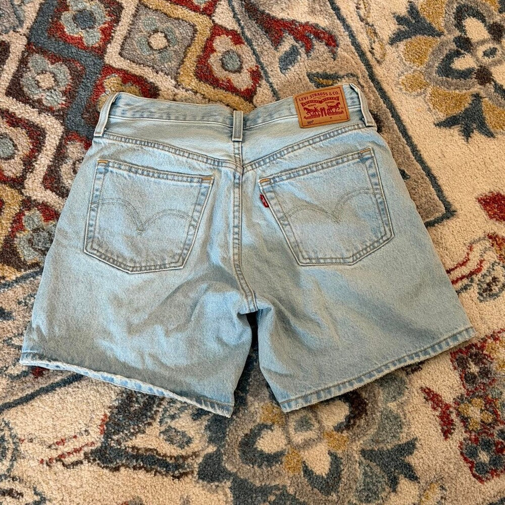 LEVI’S 501 Denim Jorts Light Wash Blue Jean Shorts Size 27