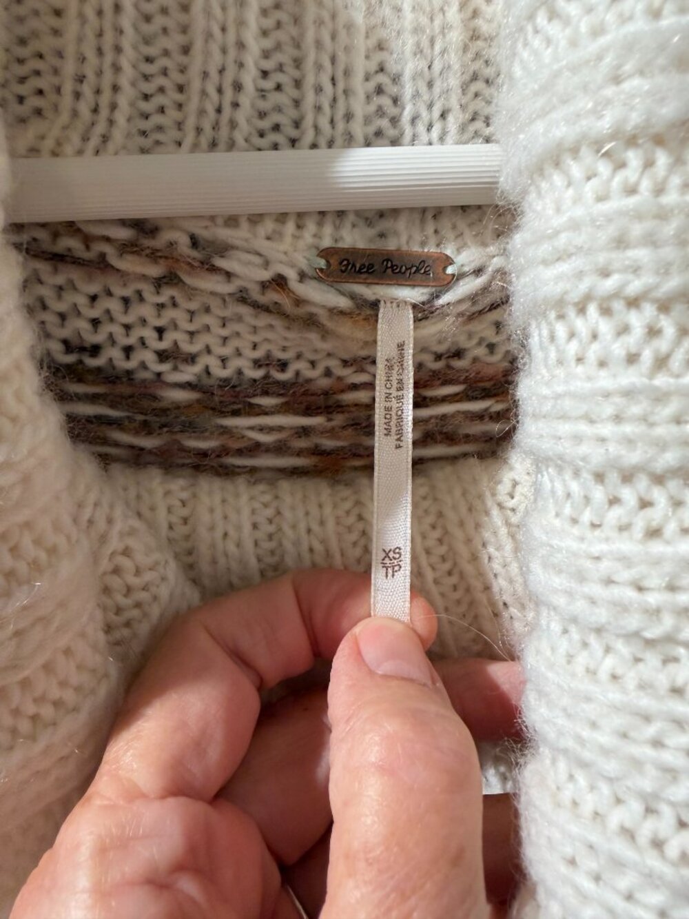 FREE PEOPLE Snow Bunny Fair Isle Sweater Vest Cowl Neck Tunic Ivory Combo