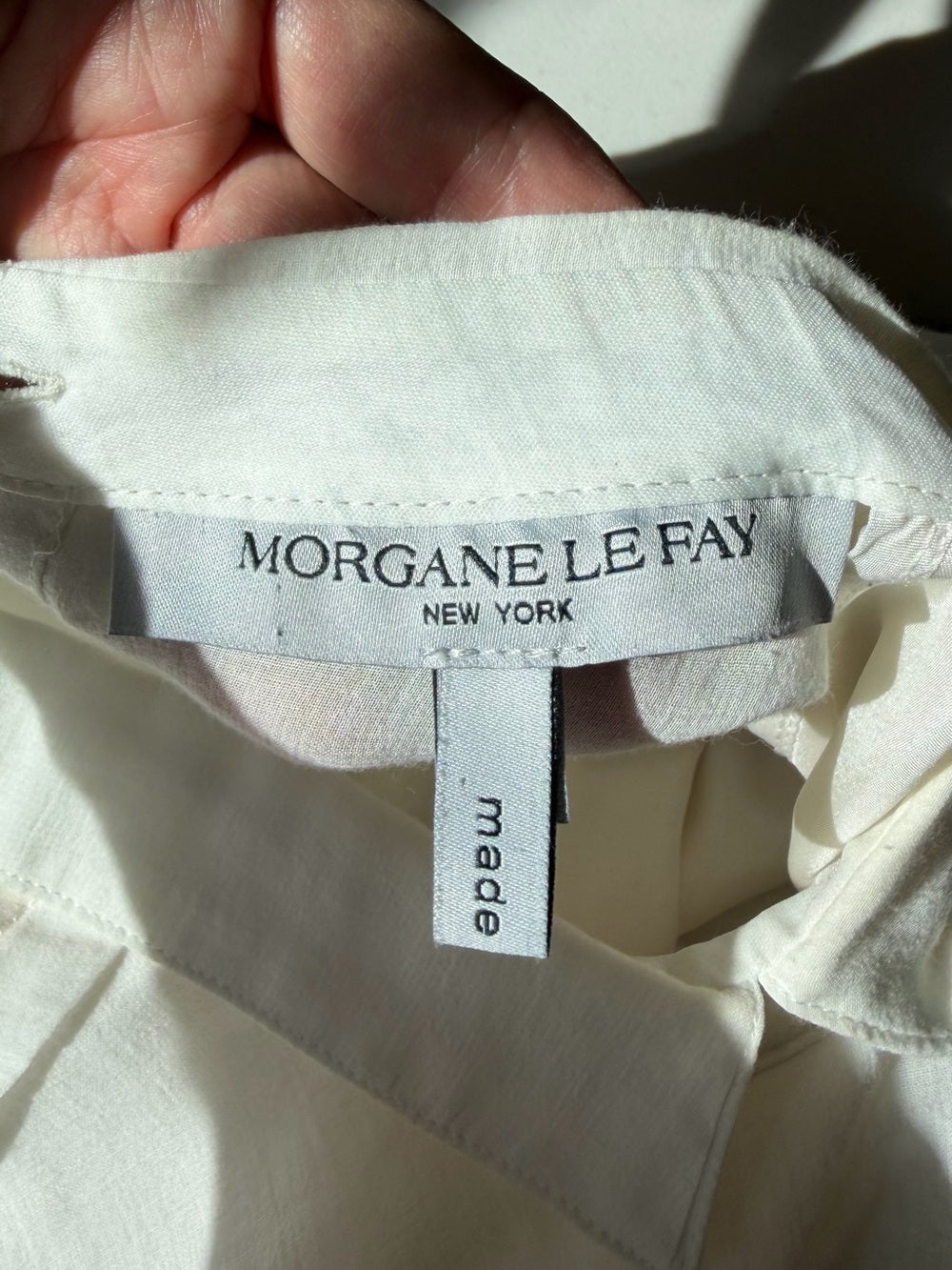 MORGANE LE FAY Cotton Fit & Flare Dress Cream Sleeveless XS