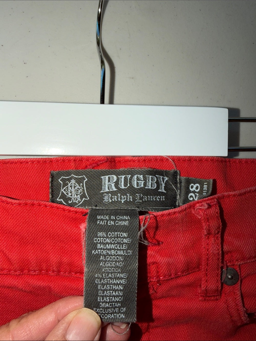 RUGBY RALPH LAUREN Bright Red Super Skinny Jeans | Pirate Patch | Collectible De