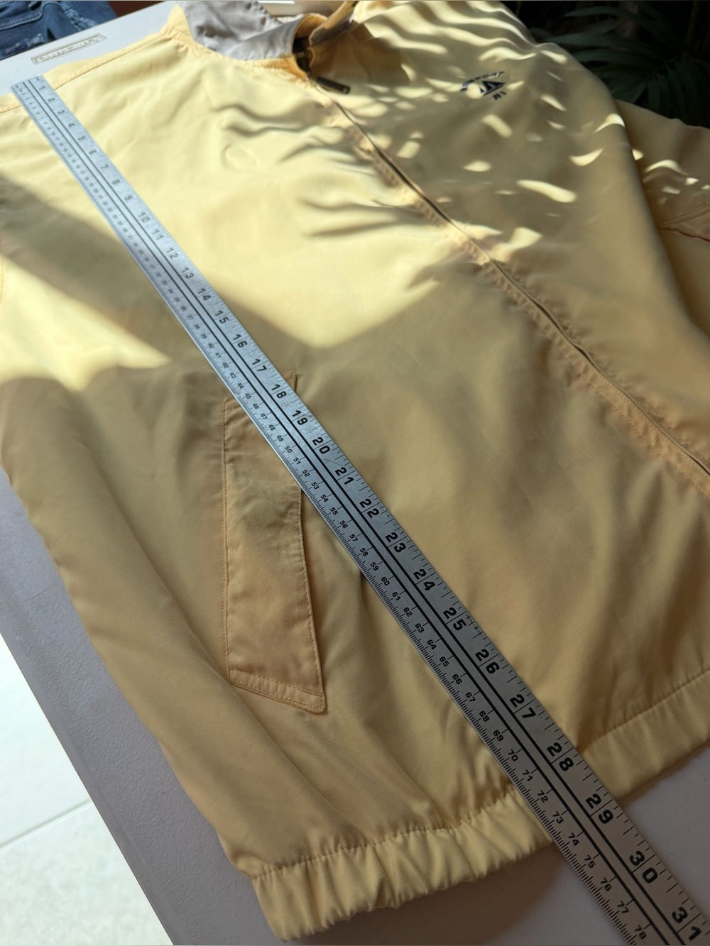 LA LOVING Vintage 1990s Newport Crest Zip Jacket Butter Yellow 2XL