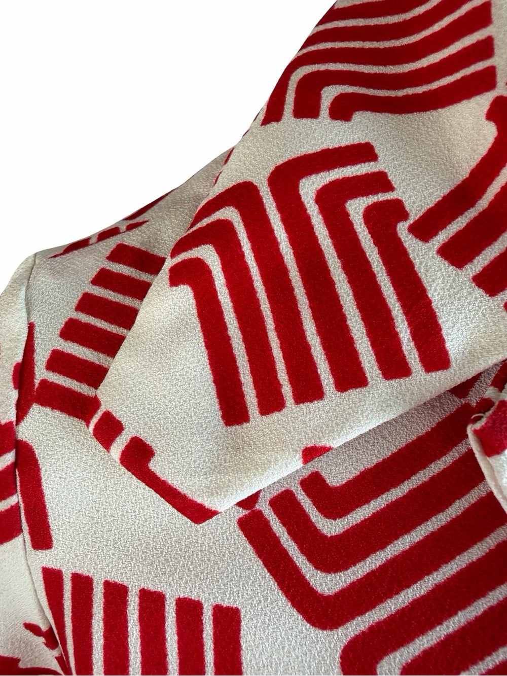 Vintage LANVIN Paris New York Geometric Mod Shift Dress Red White 70s