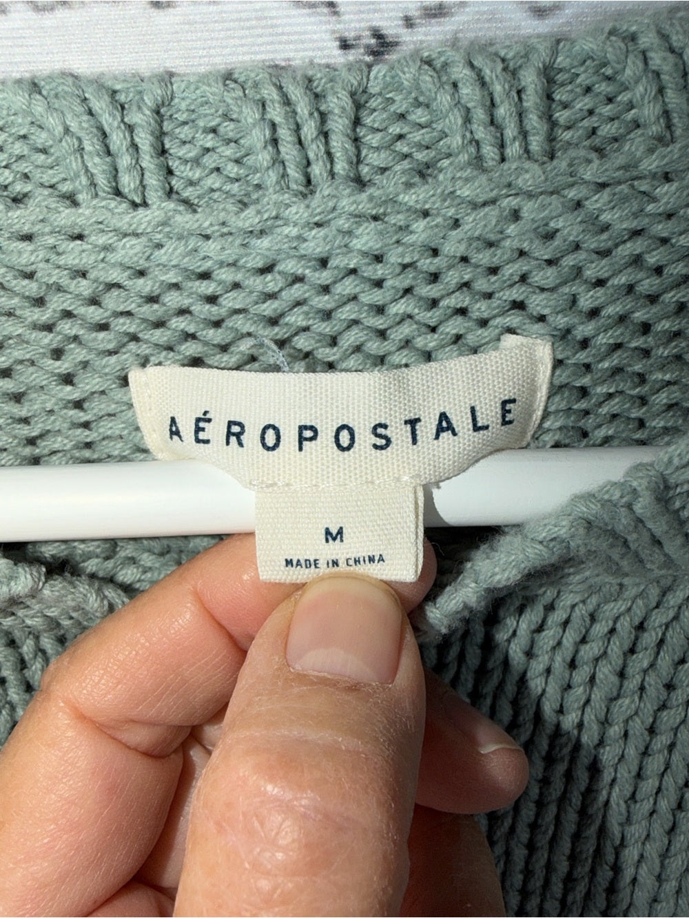 AEROPOSTALE Sage Green Crewneck Sweater Soft Knit Seafoam Pullover Women’s M