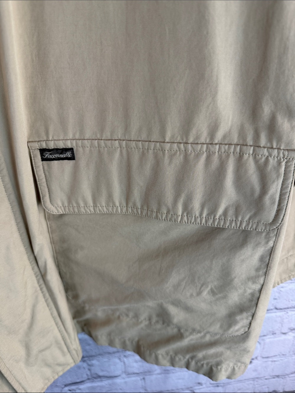 FAÇONNABLE Cream Khaki Jacket Trench French Classic Quiet Luxury