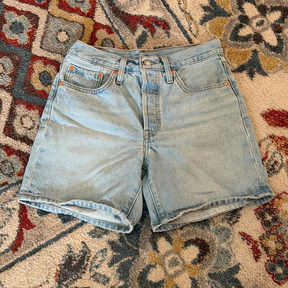 LEVI’S 501 Denim Jorts Light Wash Blue Jean Shorts Size 27
