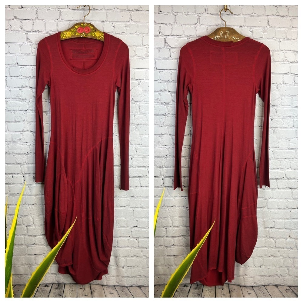 RUNDHOLZ Black Label Tulip Circle Dress Brick Red XS Sculptural