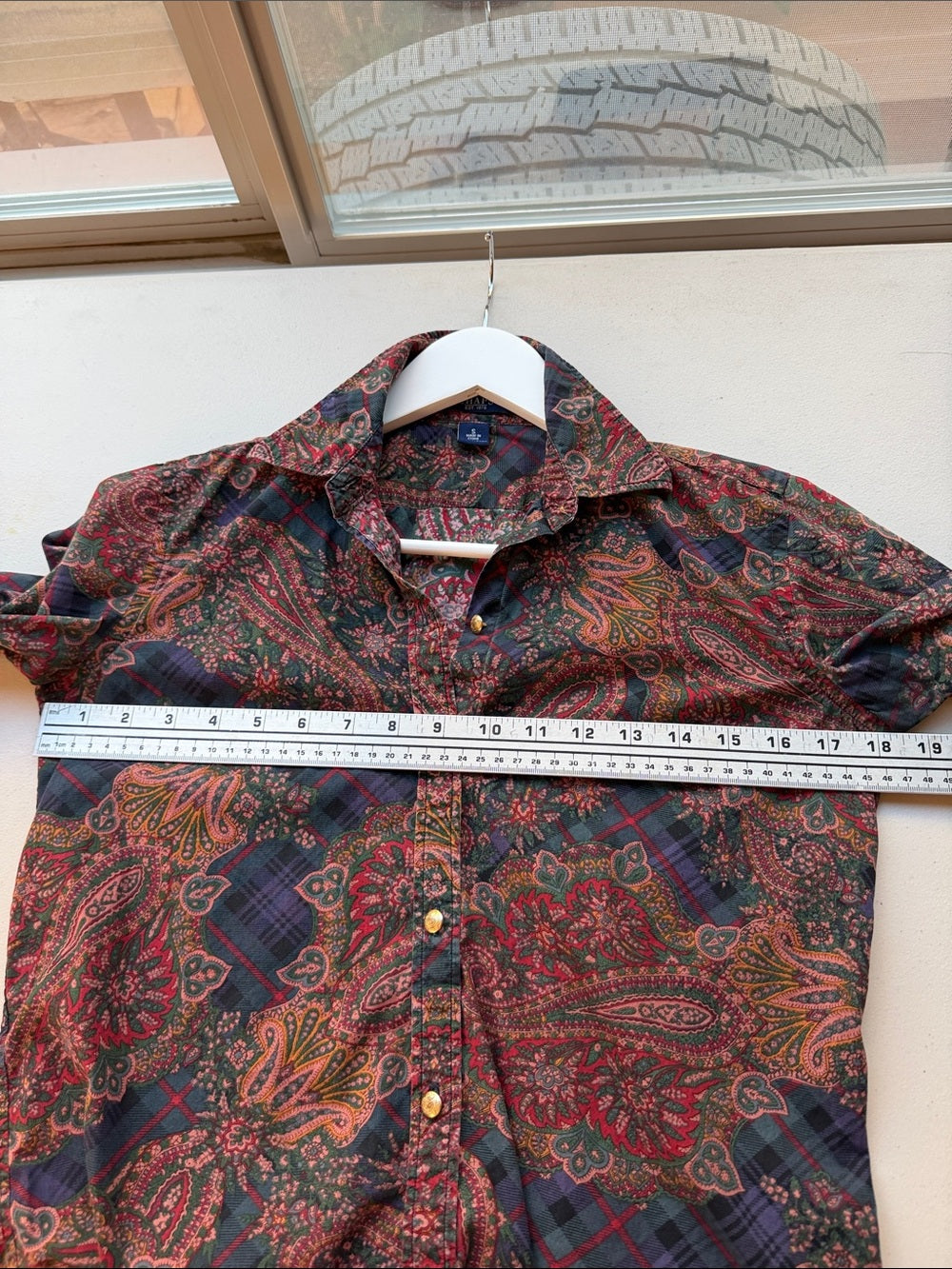 RALPH LAUREN Chaps Multi‑Color Paisley & Tartan Button-Up Shirt S