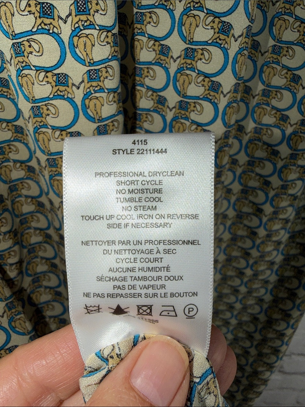 TORY BURCH Elephant Print Silk Shirtdress | Belted Shift Dress | 100% Silk | 4