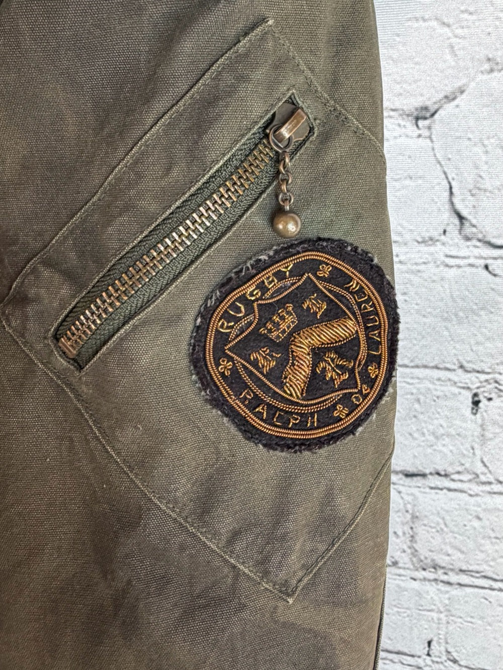 RALPH LAUREN RUGBY Olive Green Military Field Jacket with Belt S
