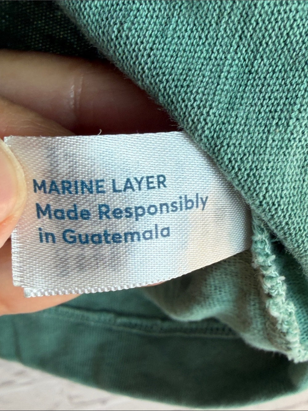 MARINE LAYER Washed Teal Slub Polo Tee XS