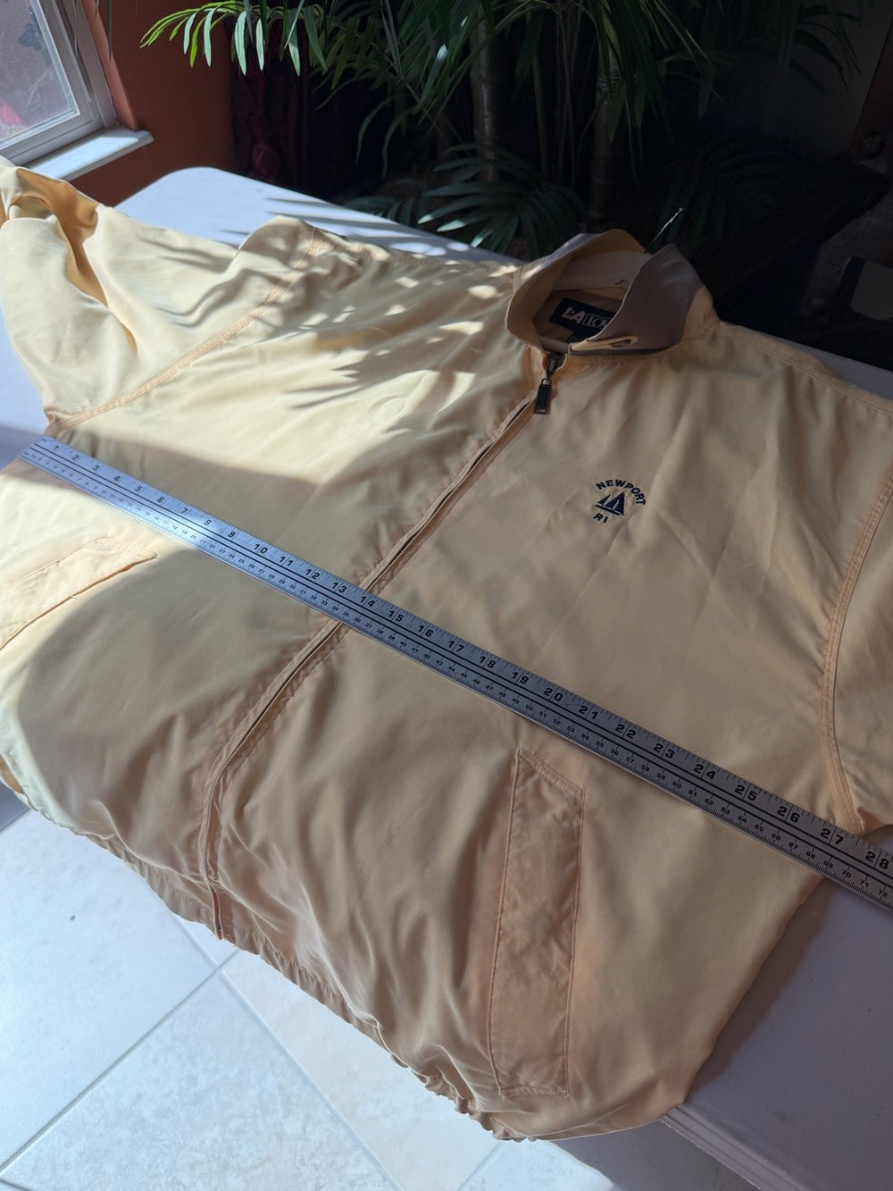 LA LOVING Vintage 1990s Newport Crest Zip Jacket Butter Yellow 2XL
