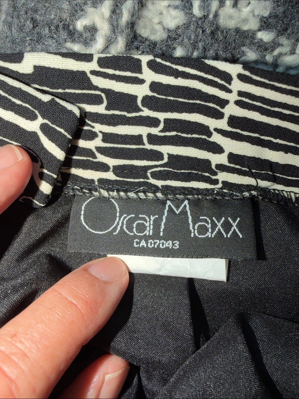 VINTAGE OSCAR MAXX Geometric Tie Waist A-Line Skirt 10