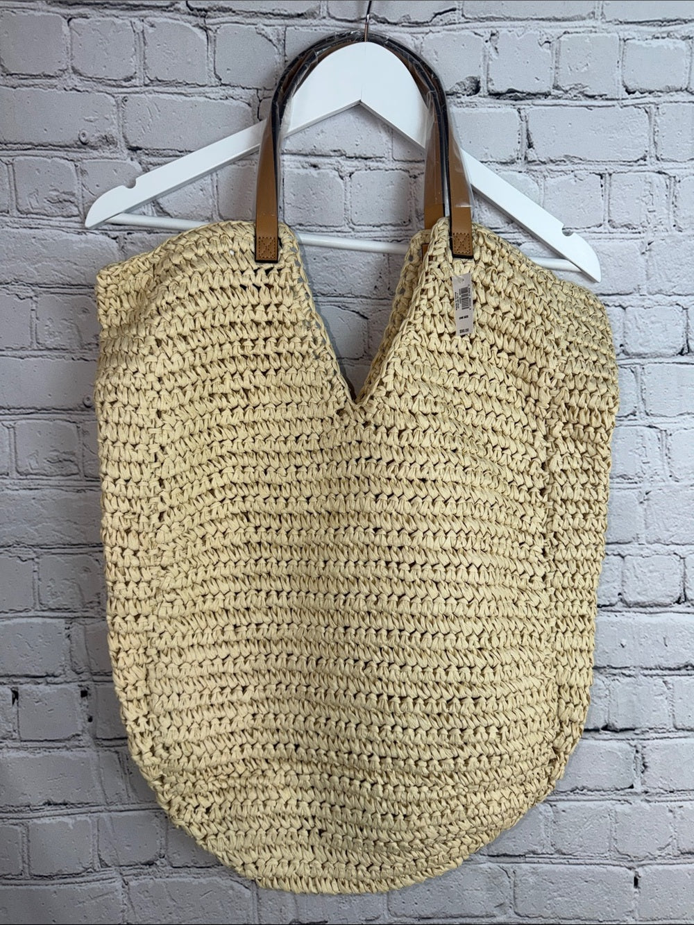 BANANA REPUBLIC Everyday Straw Blonde Open Weave Tote NWT Beach Bag