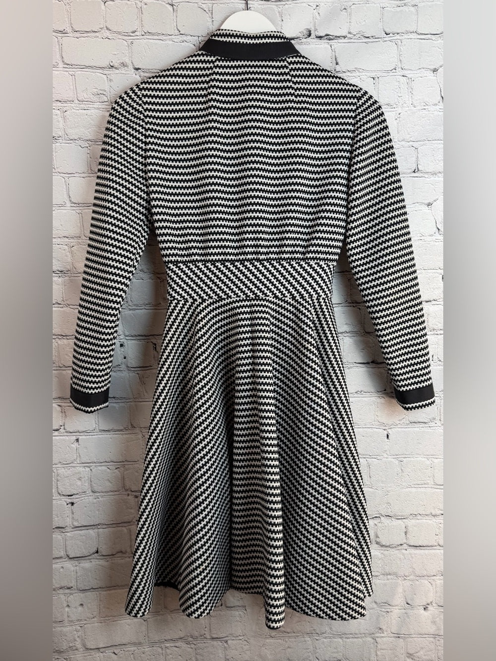 VINTAGE Jane Andre Classic Black and White Houndstooth Fit-and-Flare Dress XXS