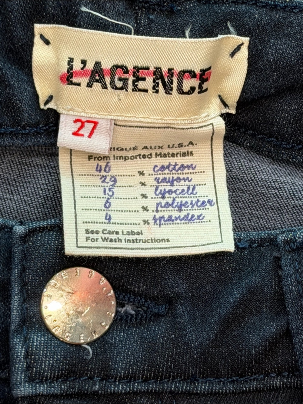 L'AGENCE Margot Black Cropped Skinny Jean 27