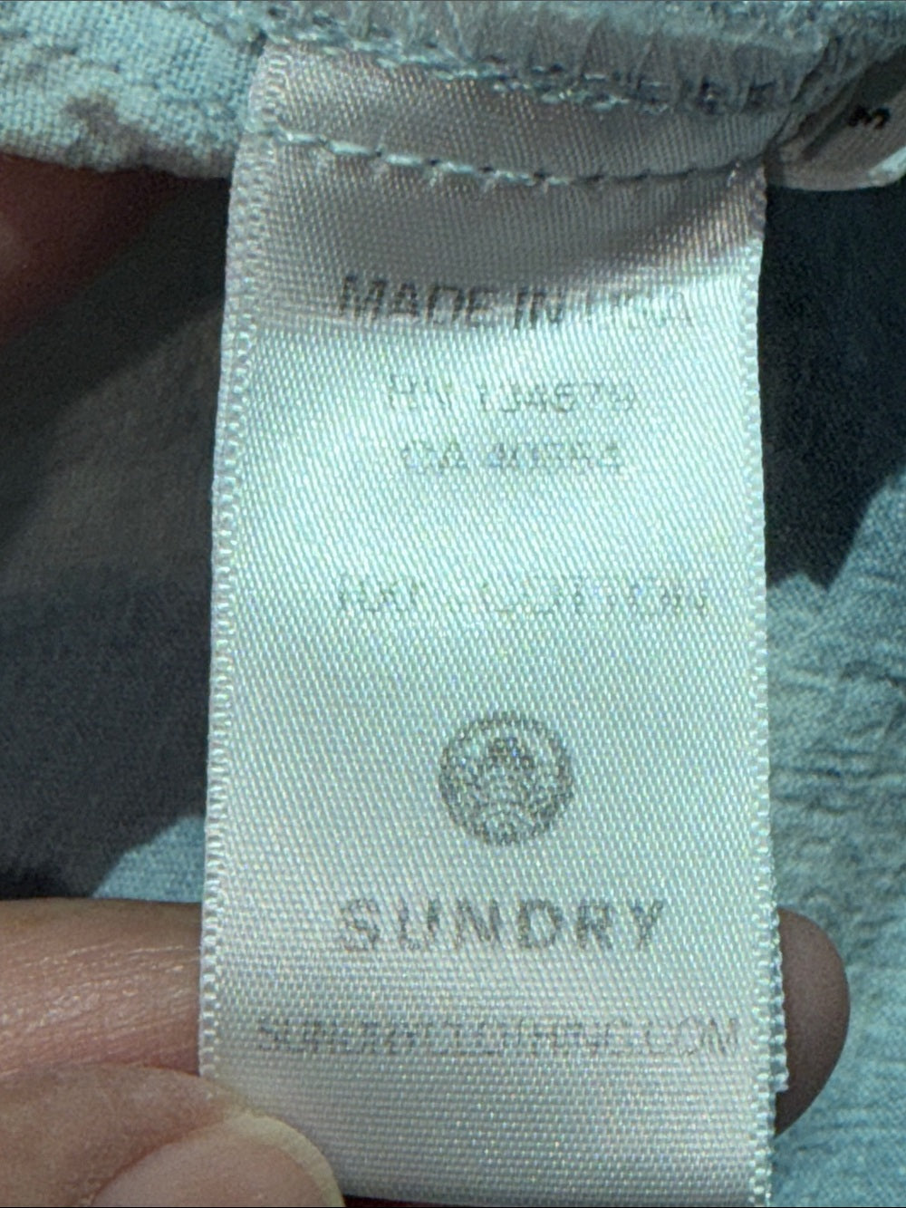 SUNDRY Light Wash Tie-Dye Button-Up Shirt - Cloudy Blue