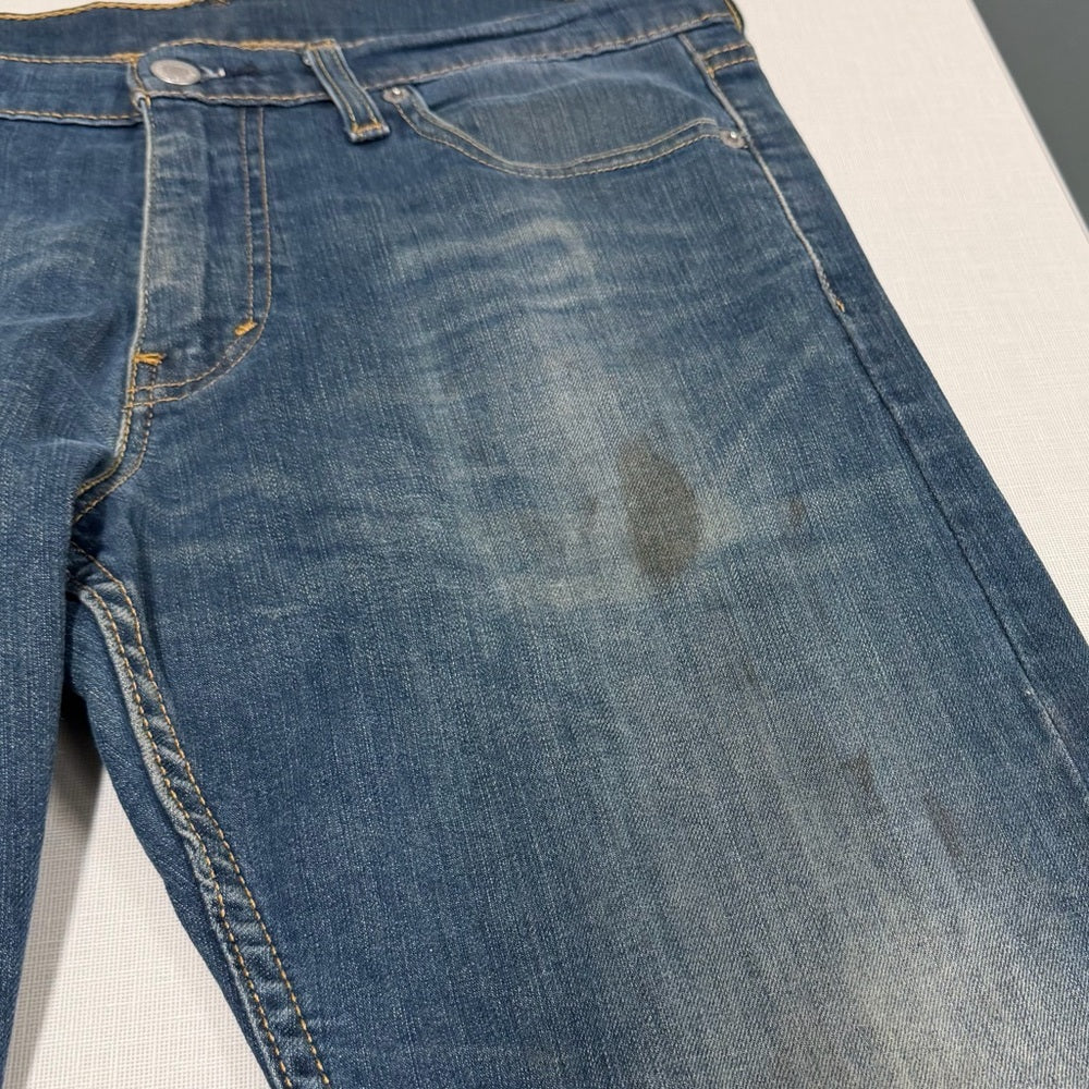 LEVI’S 513 Slim Straight Distressed Jeans 30x30 Mechanic Workwear Look