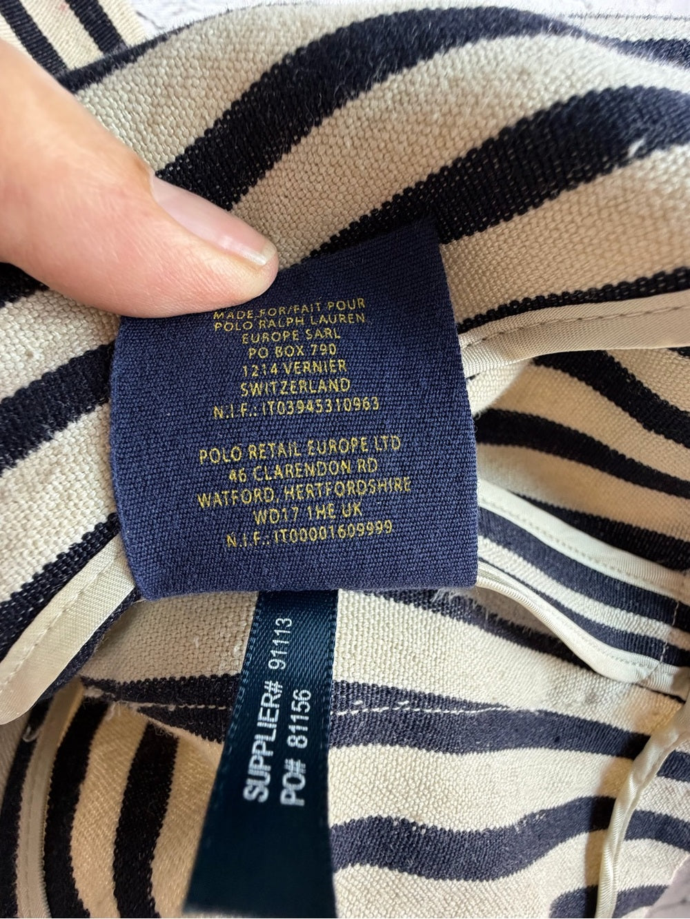 RUGBY RALPH LAUREN Linen Blazer Navy Cream Striped Preppy Jacket Size 2