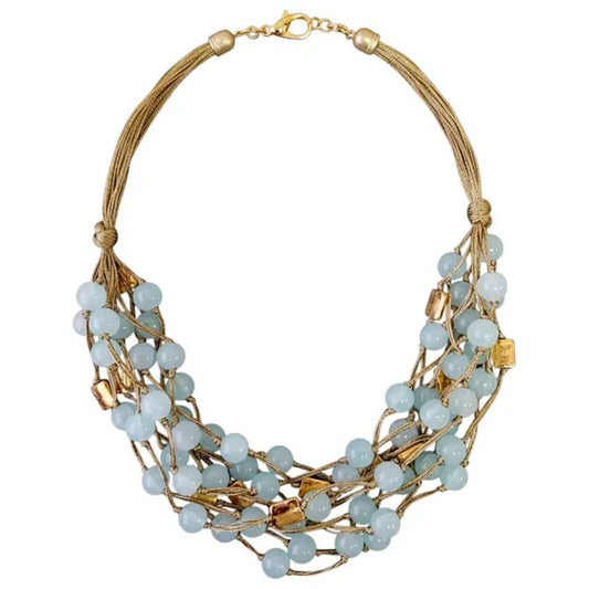 Boho Baby Blue Statement Necklace