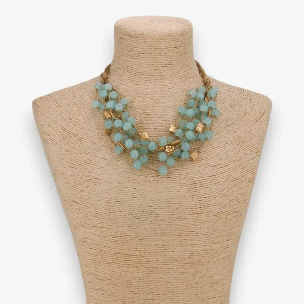 Boho Baby Blue Statement Necklace