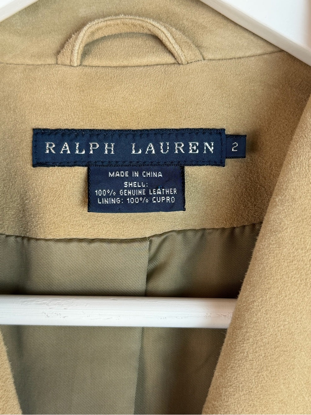 RALPH LAUREN Tan Suede Blazer Jacket Size 2 Equestrian Old Money Americana